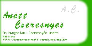 anett cseresnyes business card